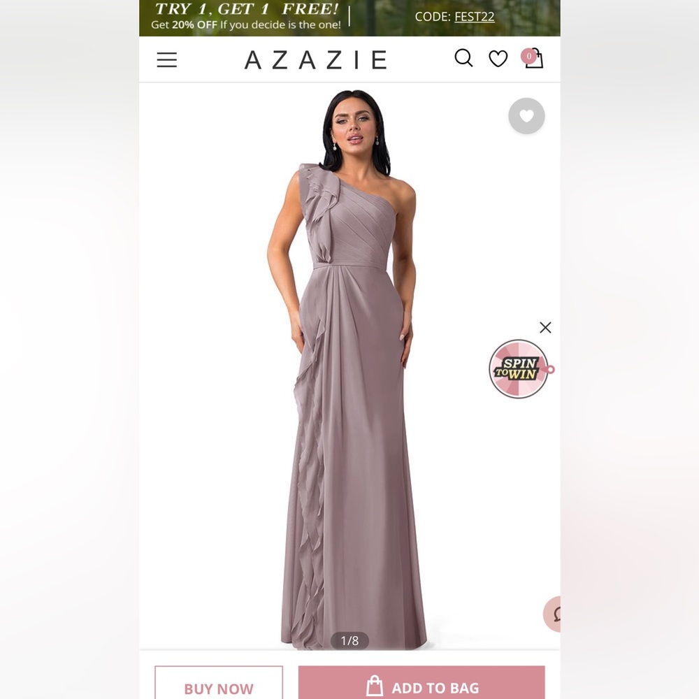 Azazie taupe bridesmaids gown